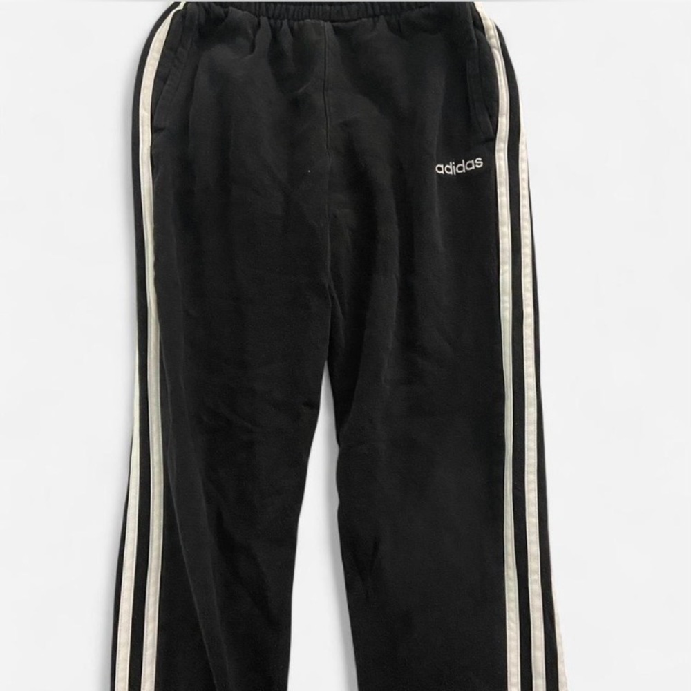 Adidas Black Joggers with White Stripes